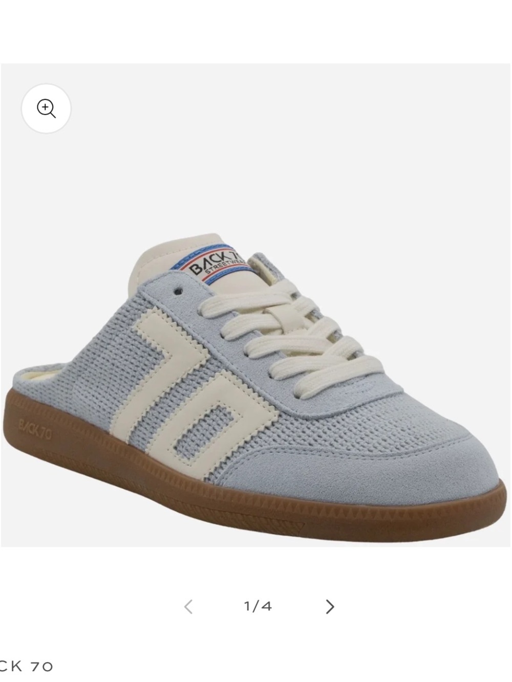 Easter Backless Women’s Sneaker - Light Blue/Cream - back 70
